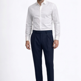 Navy Wool Suit Trousers