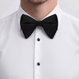 Black Satin Modern Bow Tie