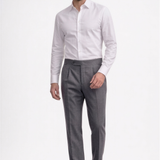 Grey Melange Flannel Trousers