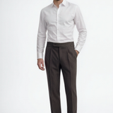 Dark Grey Houndstooth Flannel Trousers