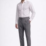 Grey Melange Flannel Trousers