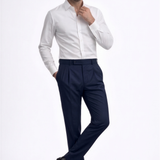 Navy Wool Suit Trousers
