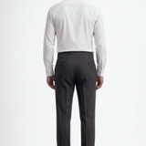 Charcoal Gray Striped Flannel Trousers