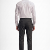Dark Grey Houndstooth Flannel Trousers