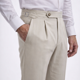 Beige Winter Cotton Pants
